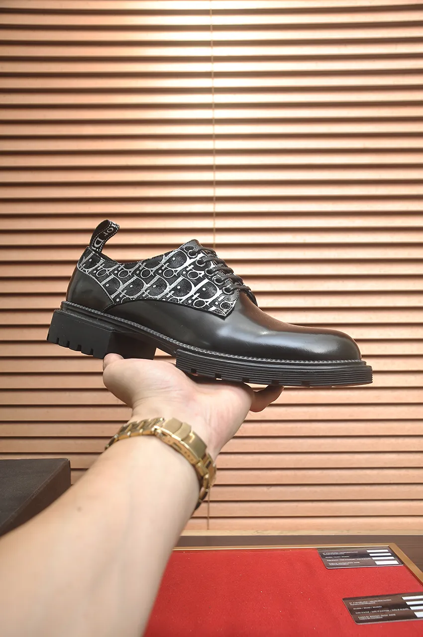 Men's shoes💰720💶【Dior】High-end goods Niuli Original order quality Dior —🆘.Dior original order purchasing, high-end leather shoes, fabric: imported from Italy open-edge beaded cowhide➕water-dyed cowhide/cowhide lining➕specially provided original outsole, fine workmanship, real-life shooting🎬size: 38-45 (45 customized)